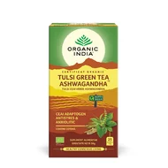 Ceai Tulsi (Busuioc Sfant) Ceai Verde Ashwagandha - Ceai Adaptogen Antistres si Anxiolitic, 25 de plicuri, Organic India-picture