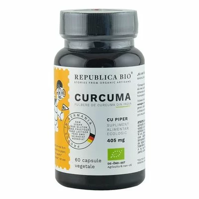 Curcuma Ecologica (Turmeric) din India (405 mg) Republica BIO, 60 capsule (30 g)