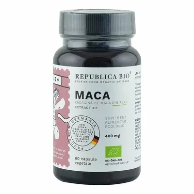 Maca Ecologica din Peru (400 mg - extract 4:1) Republica BIO, 60 capsule (29,7 g)