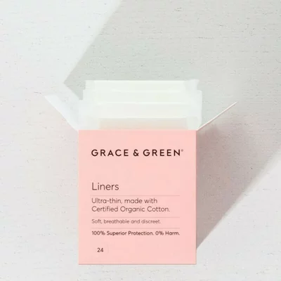 Panty liners din bumbac organic 100% Ultra Subtiri (24 buc), Grace and Green